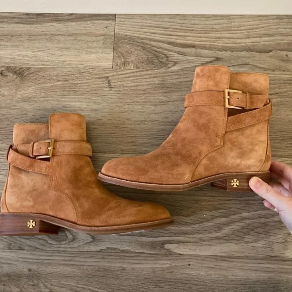 Tory Burch Brooke Ankle Suede Buckle Boot Size 7 NEW